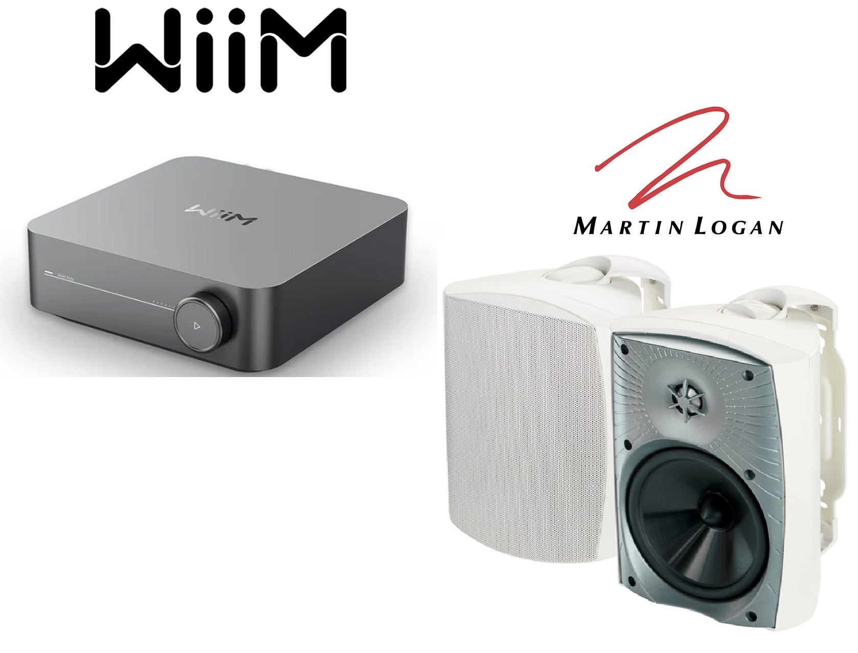 Martin logan ML-65AW Speakers with a WiiM Amp Combo