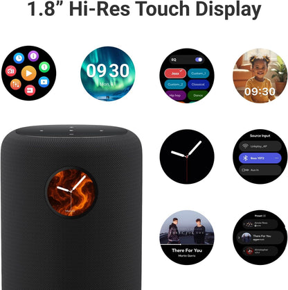 WiiM Sound Smart Speaker with 1.8″ Touch Display, Hi‑Res 24‑bit/192 kHz, AI RoomFit™ Room Correction, 100W Peak,