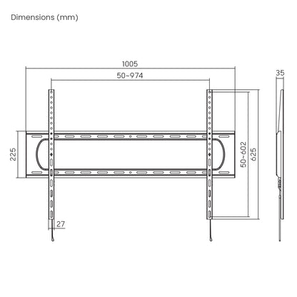 Space TV Heavy Duty Fixed TV Wall Mount 60” to 120” 120kg (TVARMECPL10)
