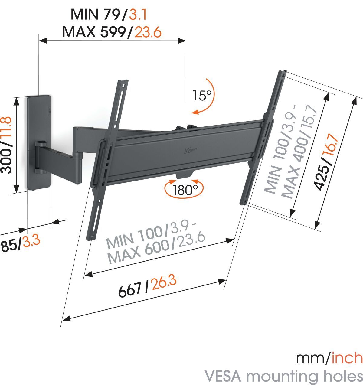 Vogel's TVM 1645 Full-Motion 40-77 Inch TV Mount
